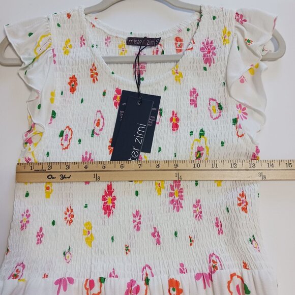 Mister Zimi Abbie Maxi Dress In White Meadow Size 6US/10AUS Floral Print Viscose - Picture 13 of 16